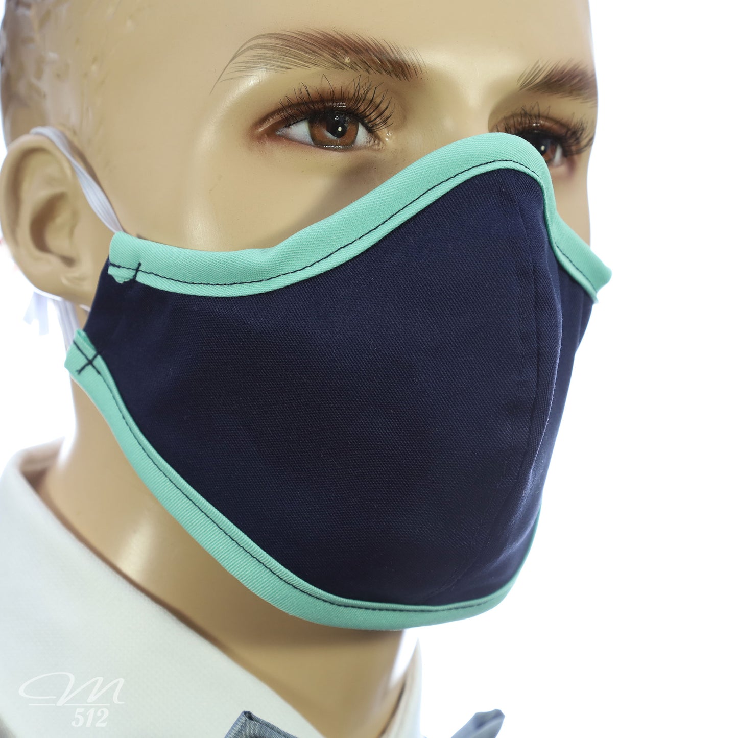 Mund-Nasen-Maske Modell C marine/mintgrün