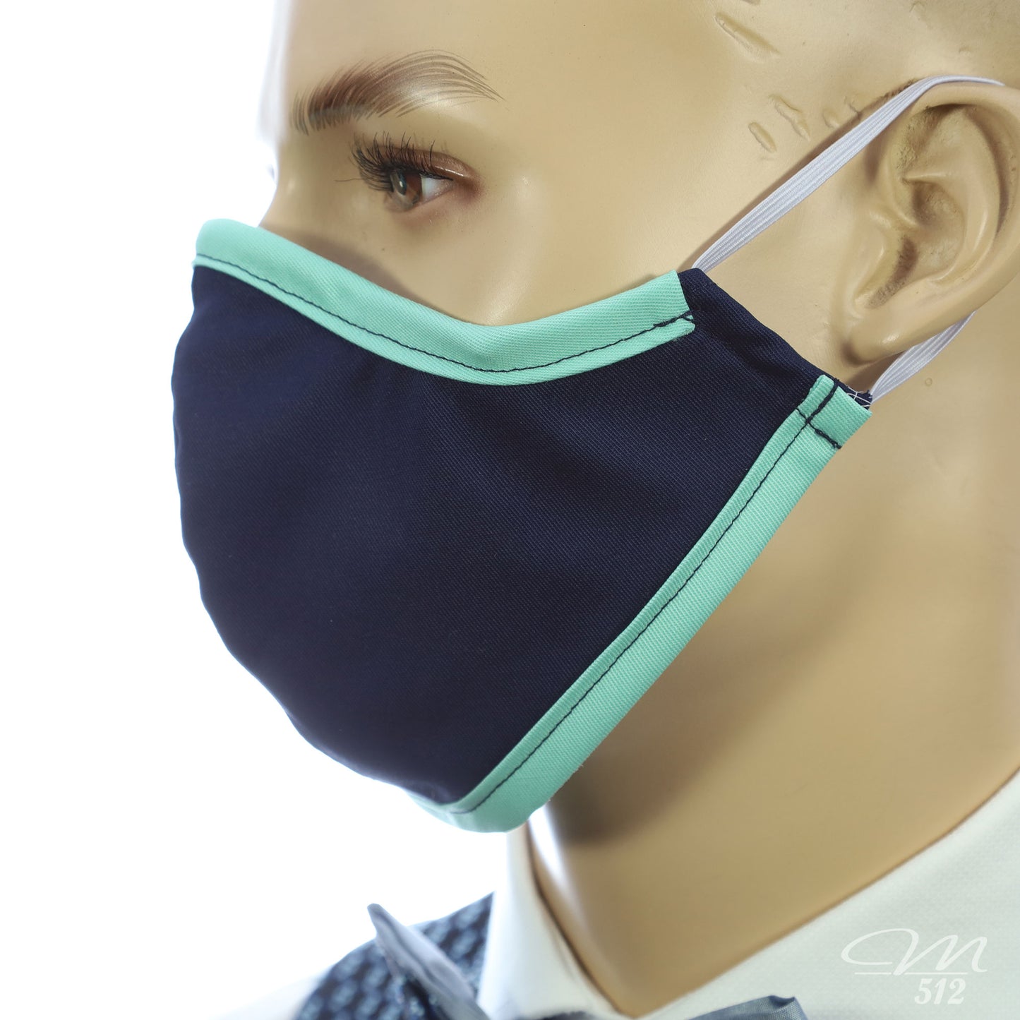Mund-Nasen-Maske Modell C marine/mintgrün