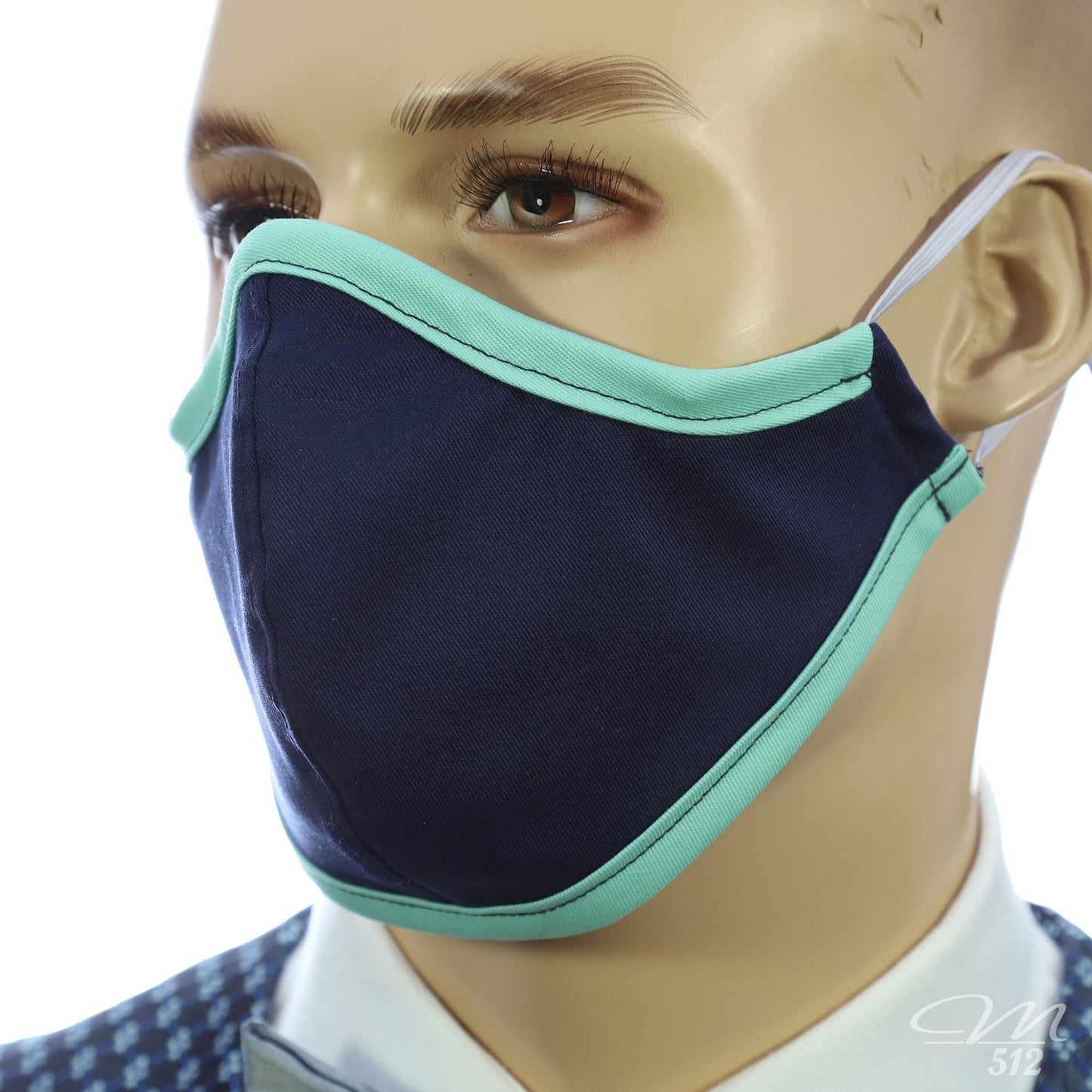 Mund-Nasen-Maske Modell C marine/mintgrün