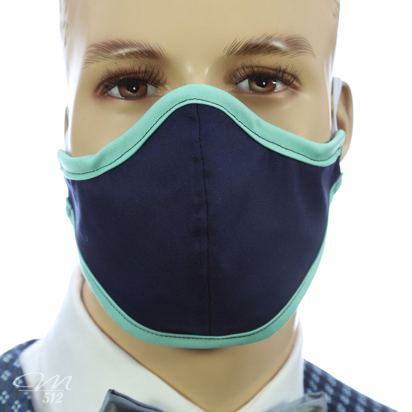 Mund-Nasen-Maske Modell C marine/mintgrün