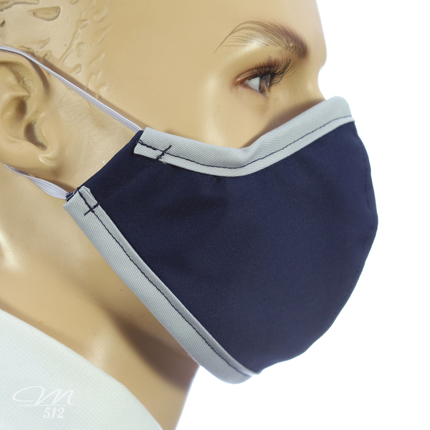 Mund-Nasen-Maske Modell C marine/grau