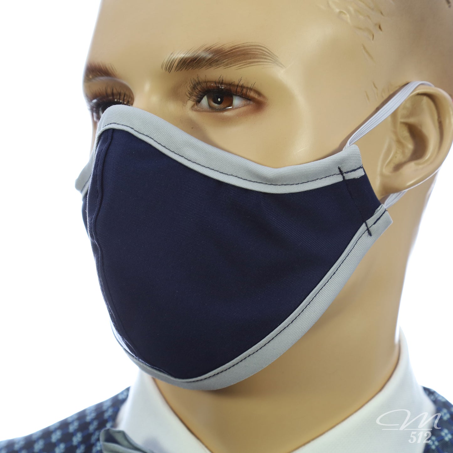 Mund-Nasen-Maske Modell C marine/grau