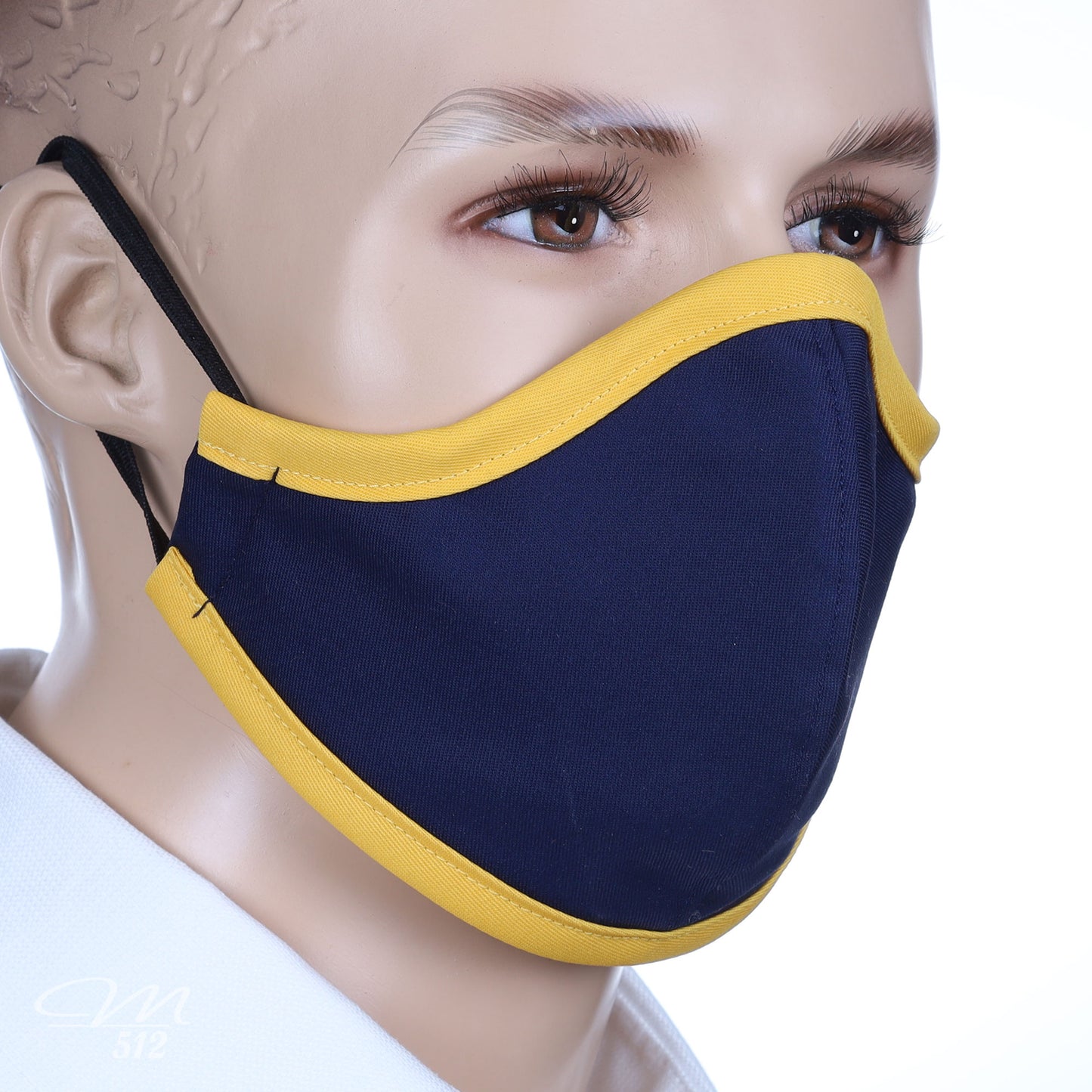 Mund-Nasen-Maske marine/gelb