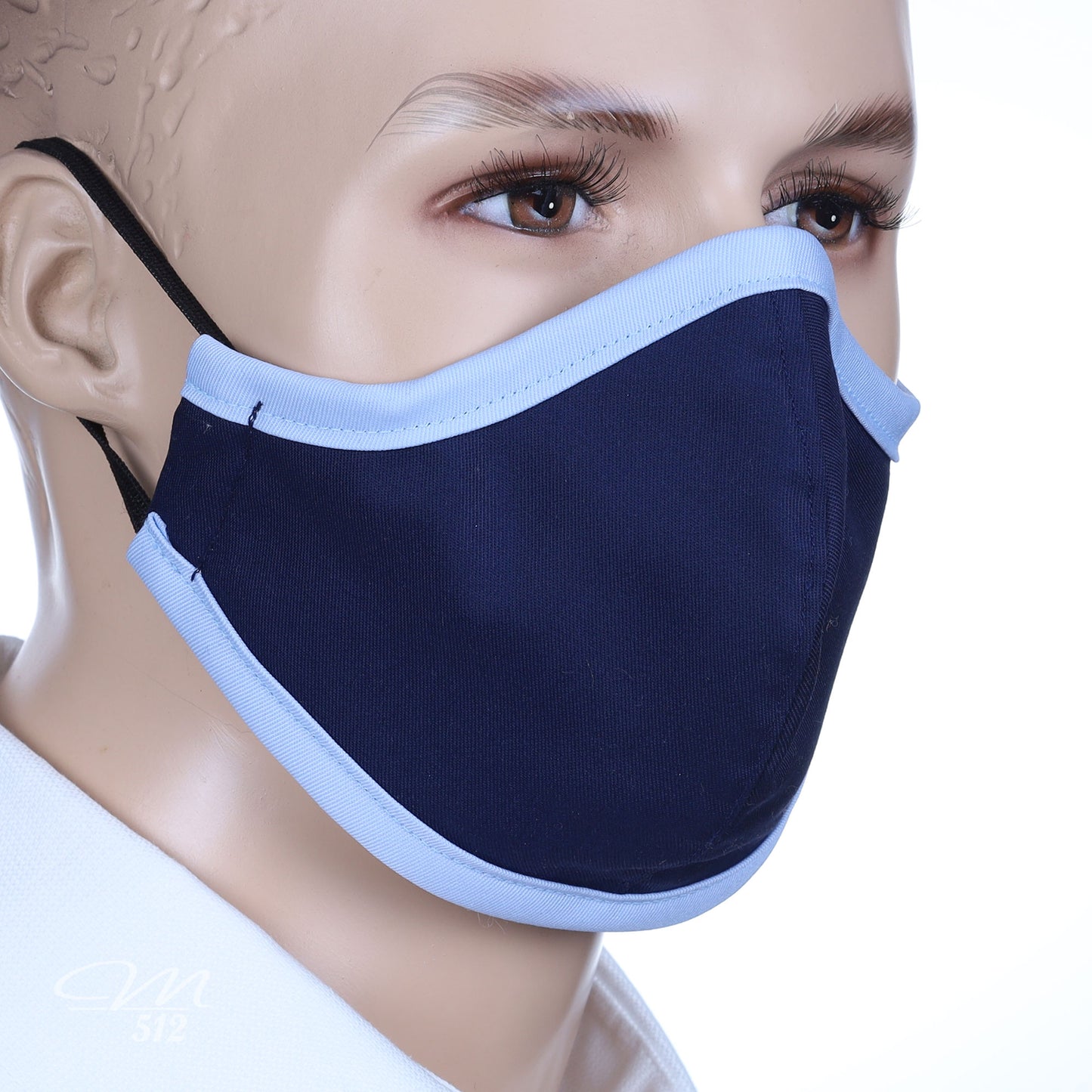 Mund-Nasen-Maske marine/hellblau