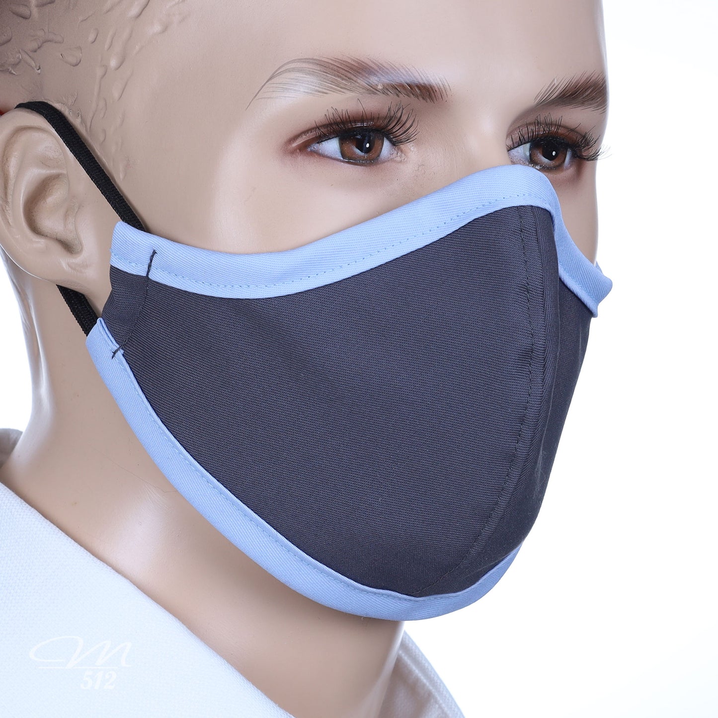 Mund-Nasen-Maske grau/hellblau