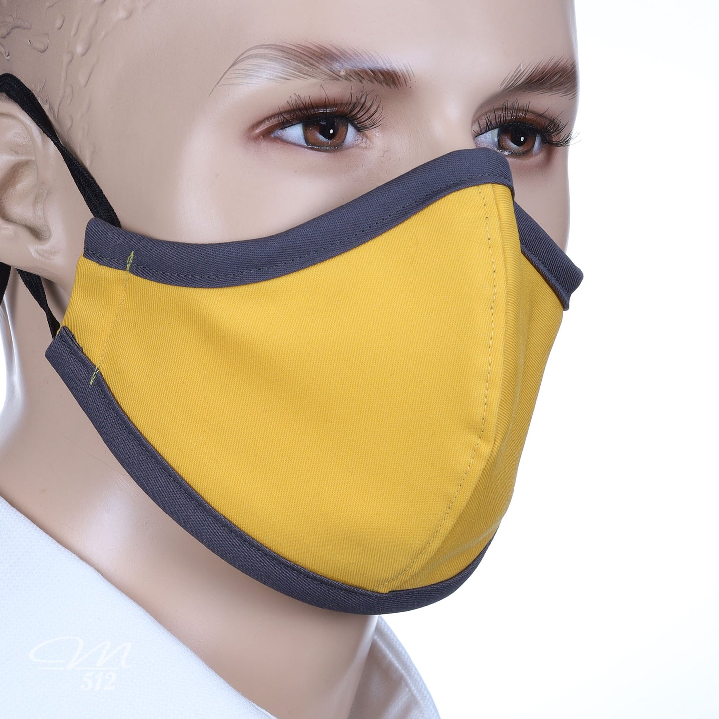 Mund-Nasen-Maske gelb/grau