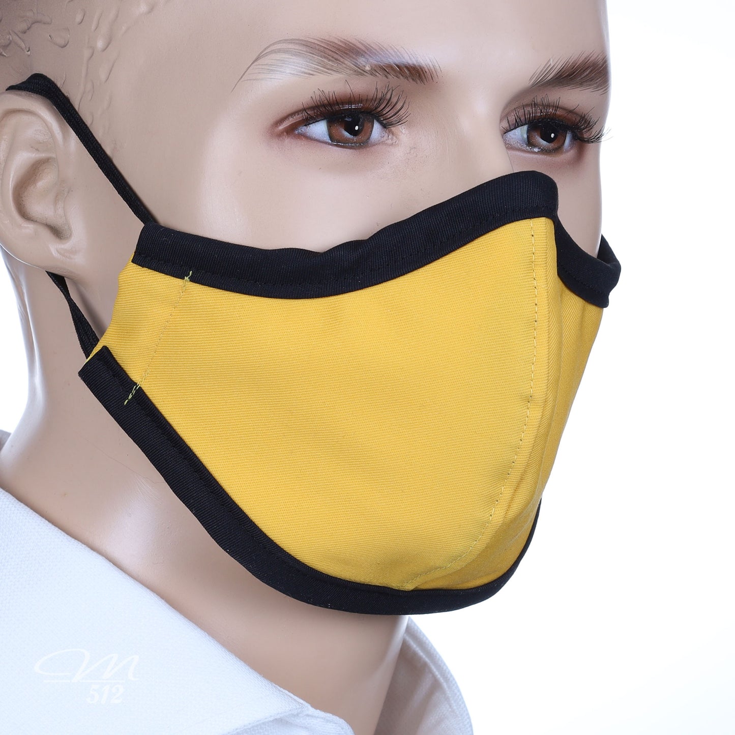 Mund-Nasen-Maske gelb/schwarz