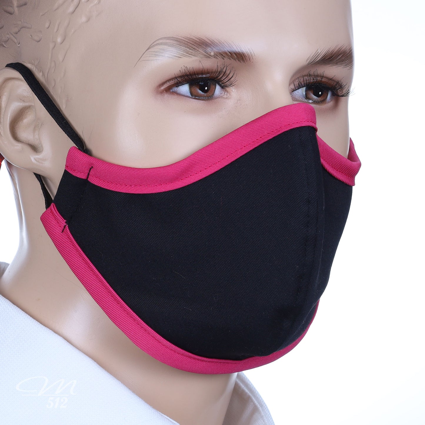 Mund-Nasen-Maske schwarz/pink