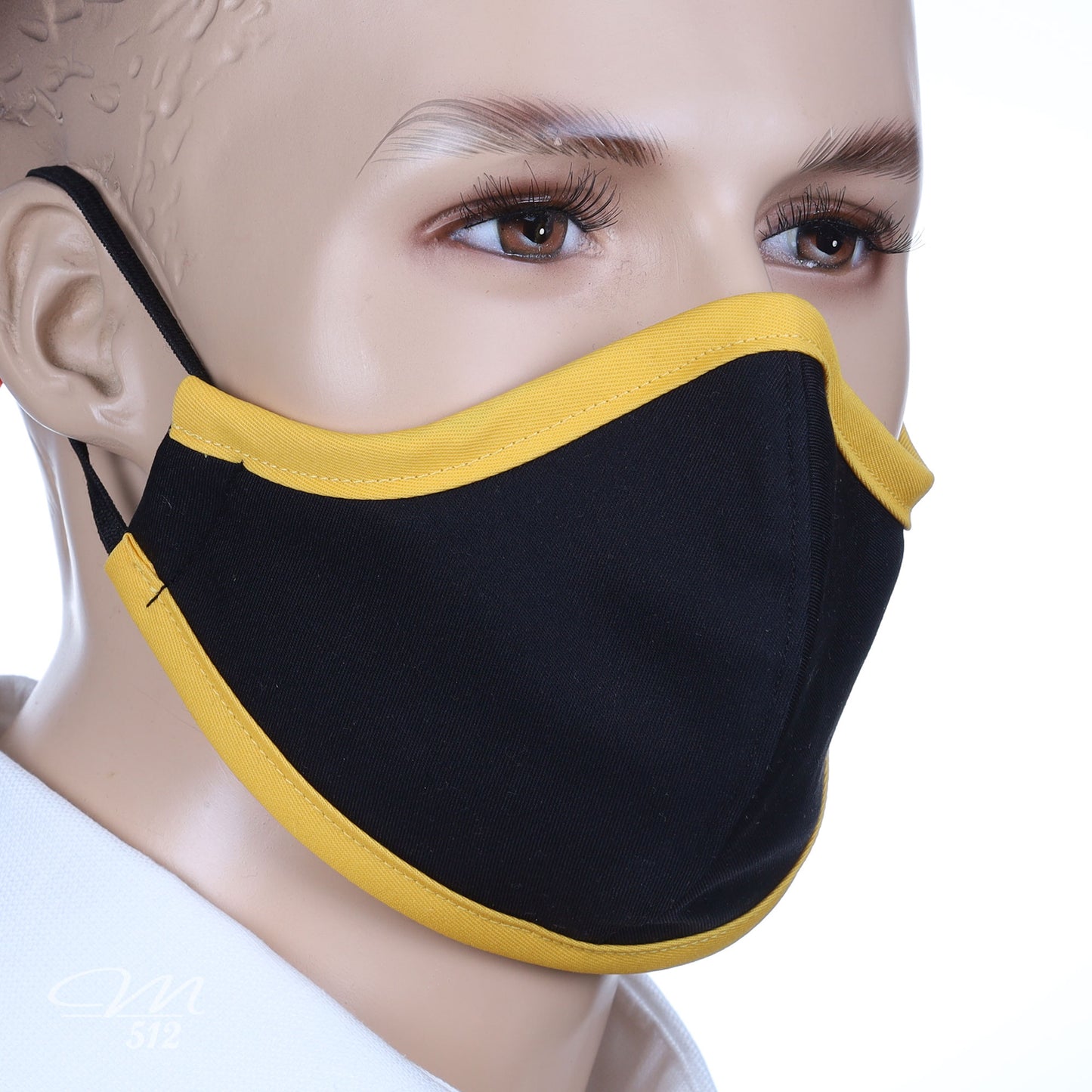 Mund-Nasen-Maske schwarz/gelb