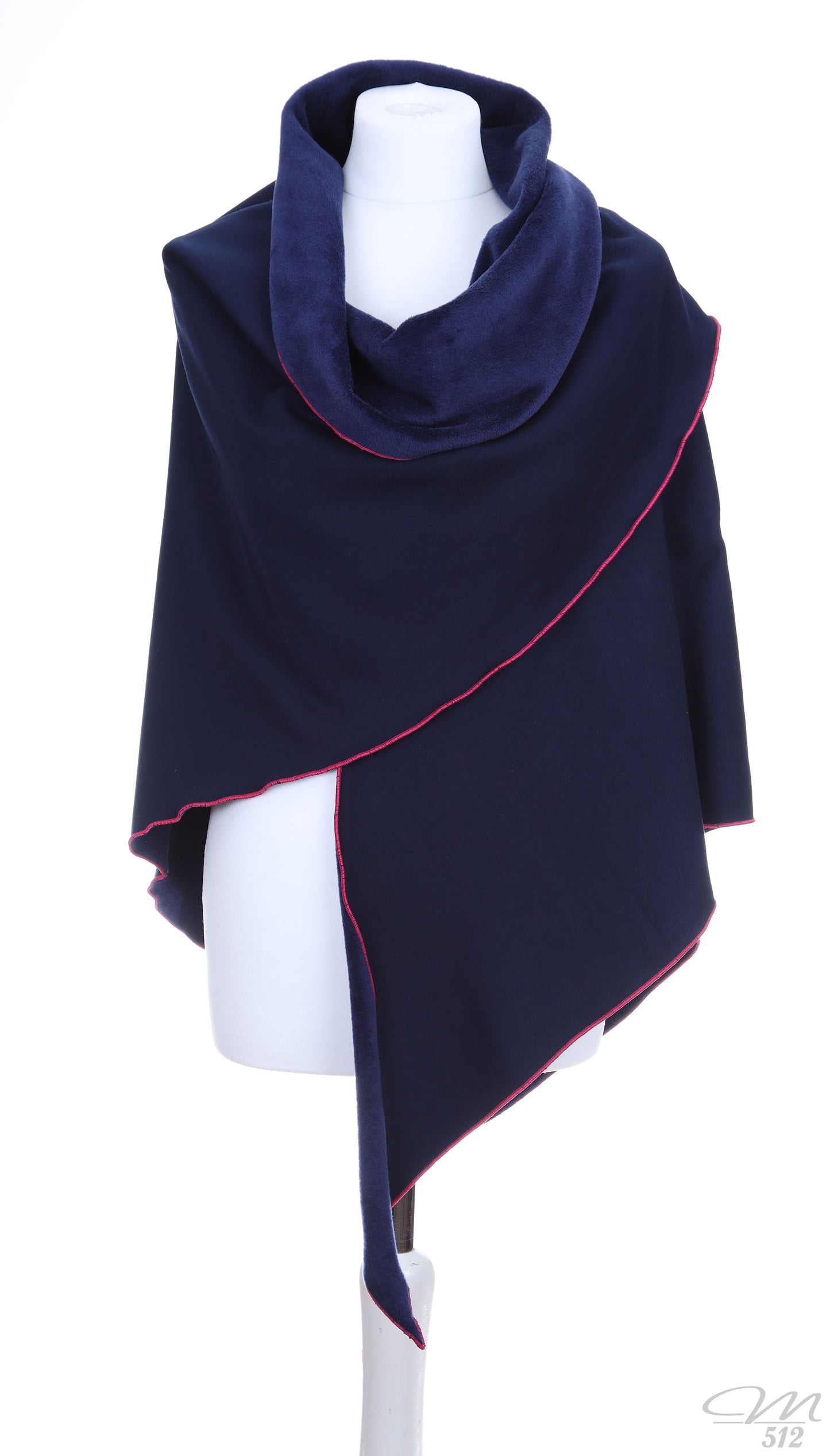 Doubleface-3Eck mit Flor in Marine/Pink