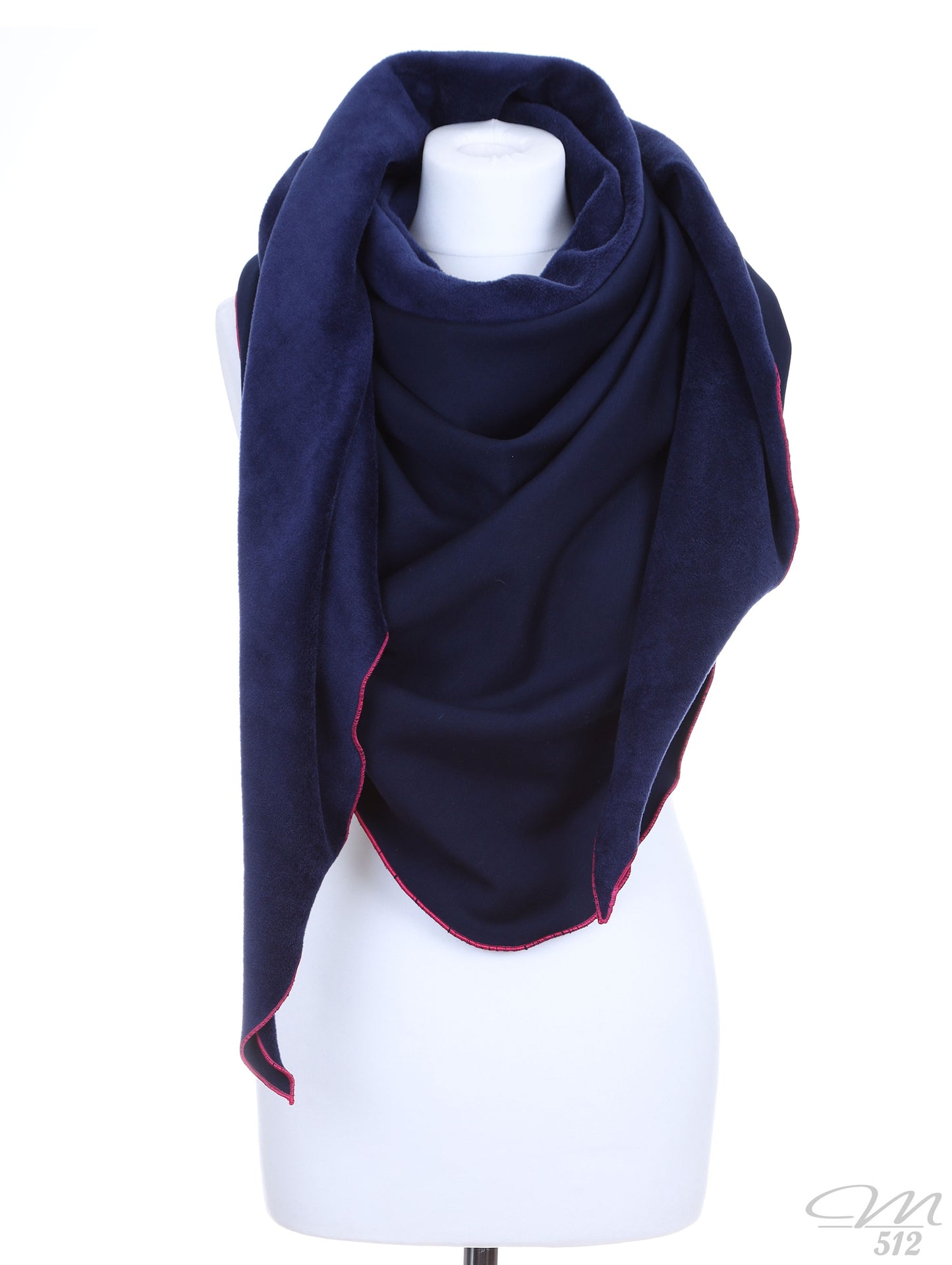 Doubleface-3Eck mit Flor in Marine/Pink
