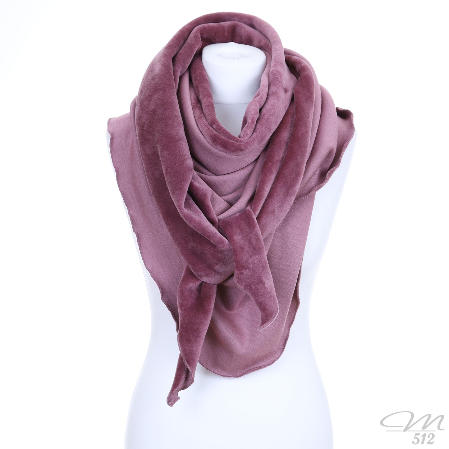 Doubleface-3Eck mit Flor in Mauve
